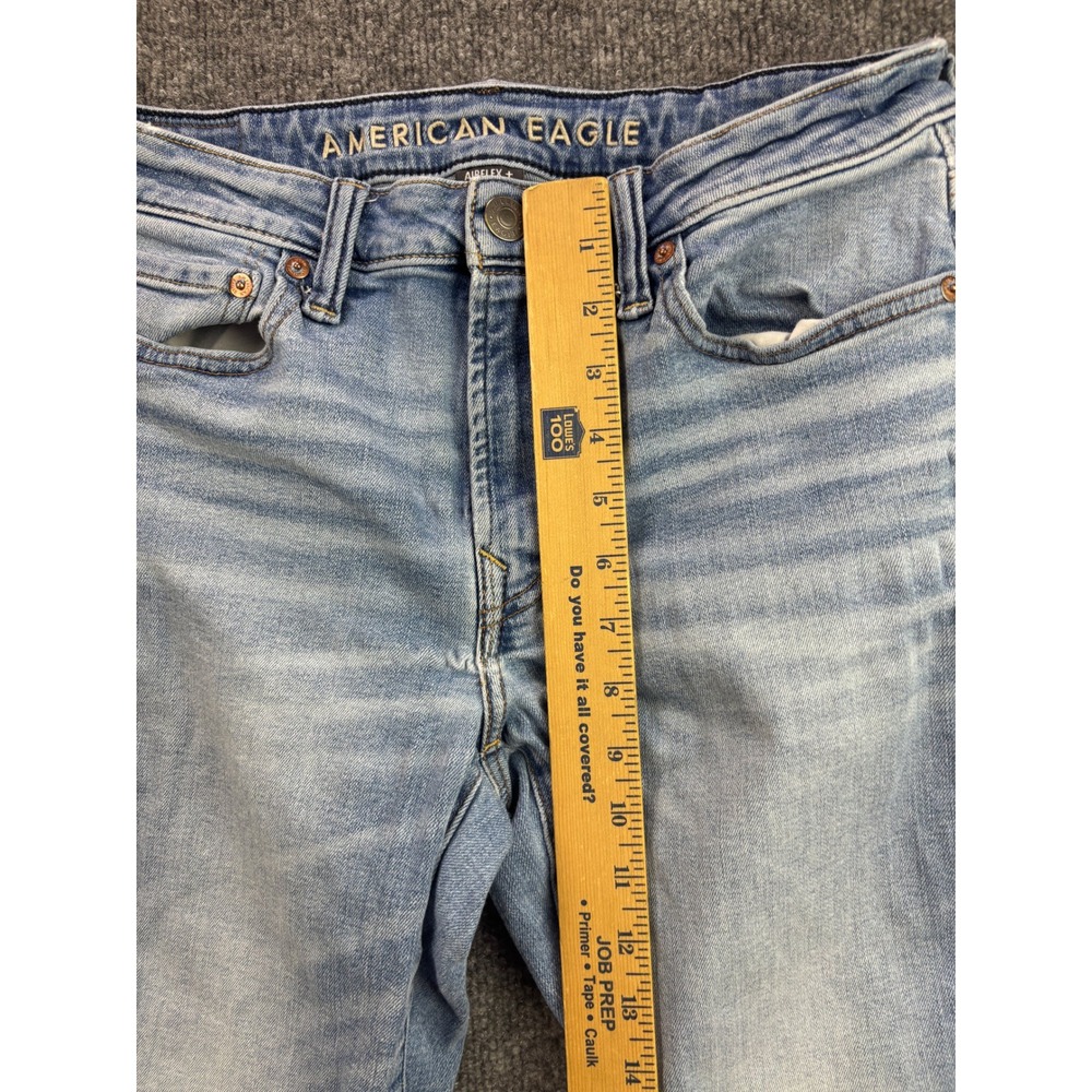 American Eagle Original Straight Mens 30x31 Light Blue Airflex+ Stretch Jeans - Picture 4 of 9